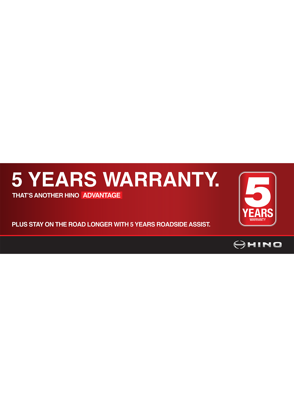 5 Years Warranty - Windscreen Banner (Bundle of 5)