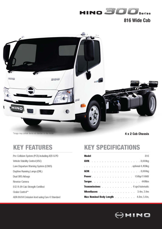 300 Series Wide Cab 816 (Pack of 10)
