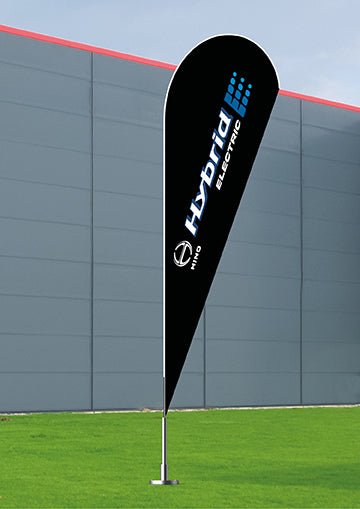 Hybrid Electric - Tear Drop Banner (with cross base)